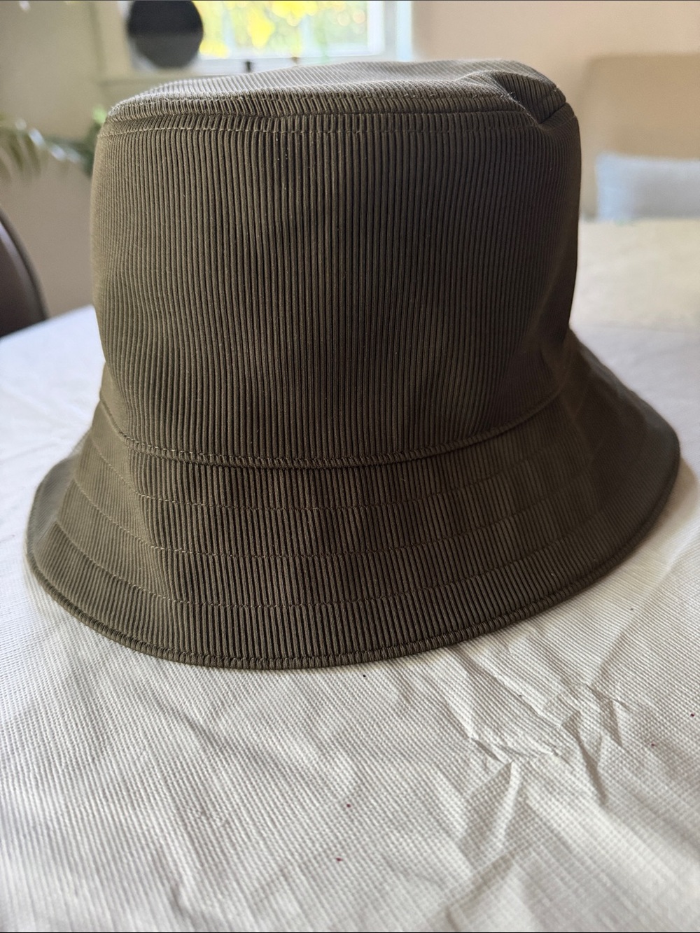 Woman’s Olive Green Corduroy Bucket Hat